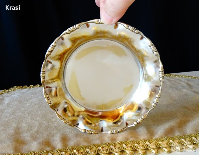 Немска посребрена чиния от месинг., снимка 1