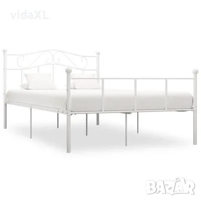 vidaXL Рамка за легло, бяла, метал, 160x200 см（SKU:284520）, снимка 1