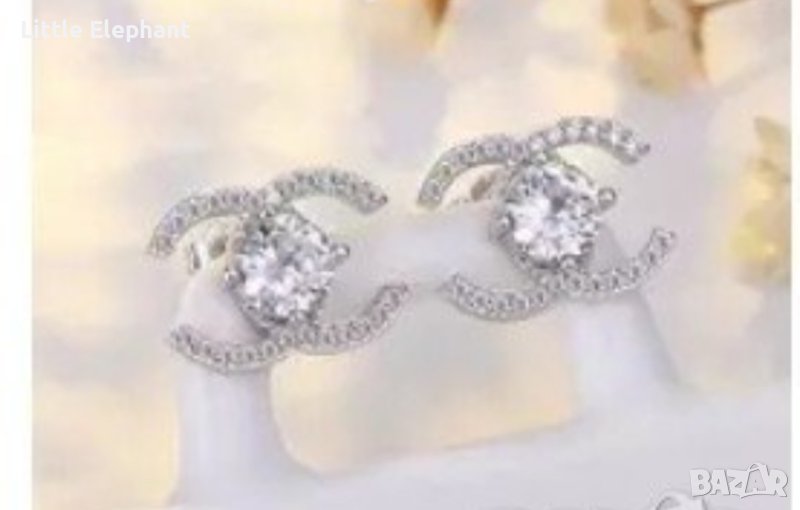 Сребърни обеци,бранд,колекция"Famous",с кристали,white/нови, снимка 1