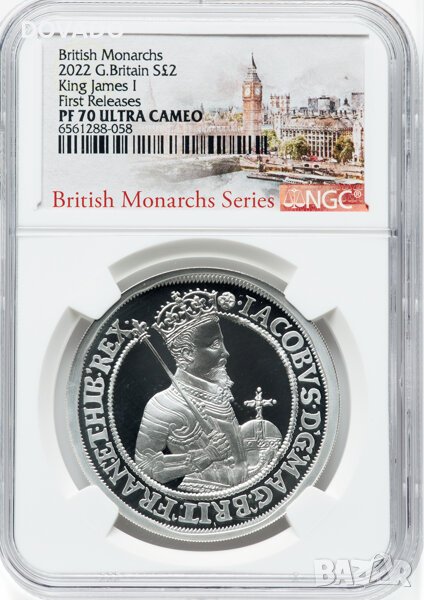 2022 James I - 1 oz £2 - NGC PF70 First Releases - Възпоменателна Монета GB - Кутия и Сертификат 516, снимка 1