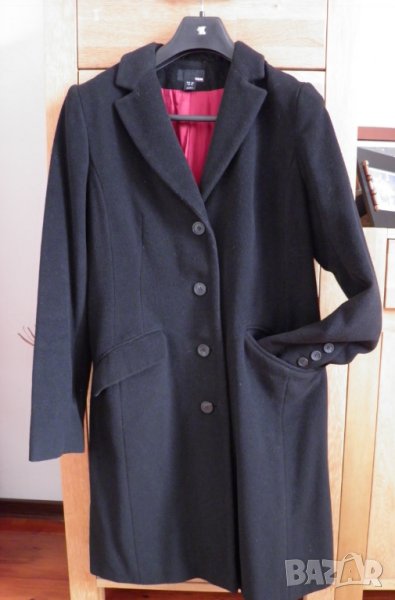 H&M оригинално дамско черно вълнено палто, снимка 1