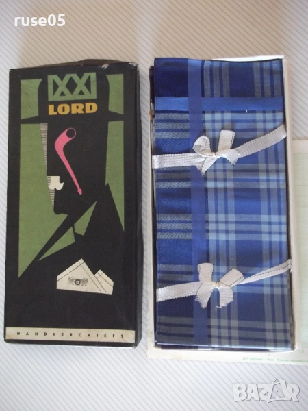 Комплект "LORD" памучни мъжки носни кърпички в кутия, снимка 1