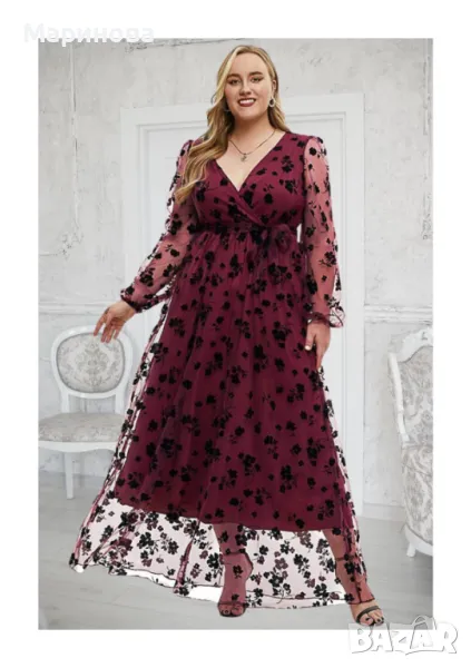 Официална рокля бордо, снимка 1