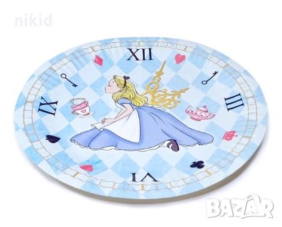 Алиса в Страната на Чудесата 10 бр парти чинии чинийки, снимка 1