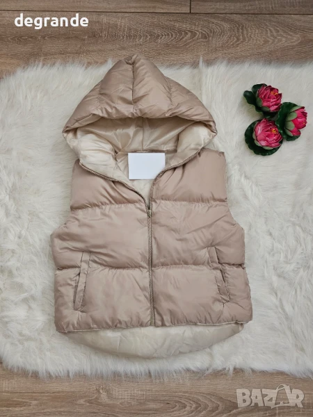 Дамски елек в бежаво зелено и циклама, снимка 1