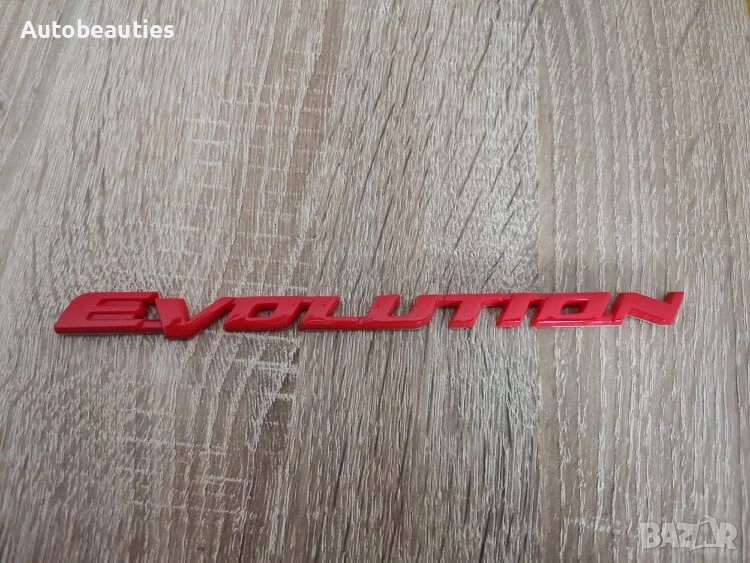 червен надпис Mitsubishi Evolution, снимка 1