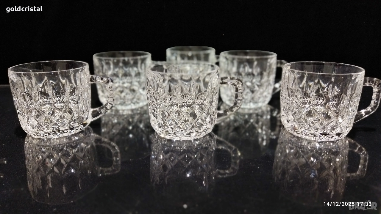 кристални чаши за чай кафе, снимка 1