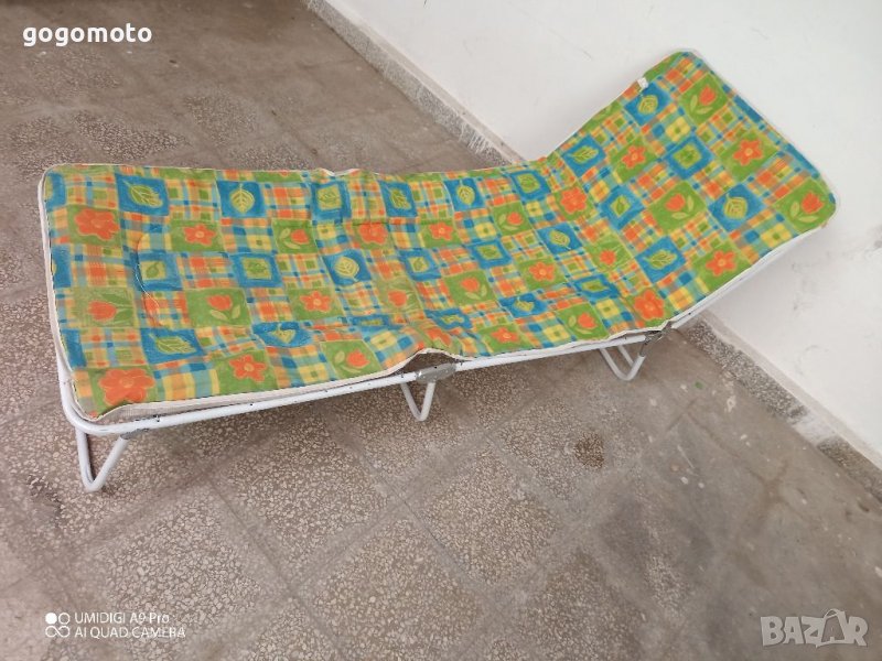 Туристически креват, шезлонг, сгъваемо легло с матрак, дюшек, снимка 1