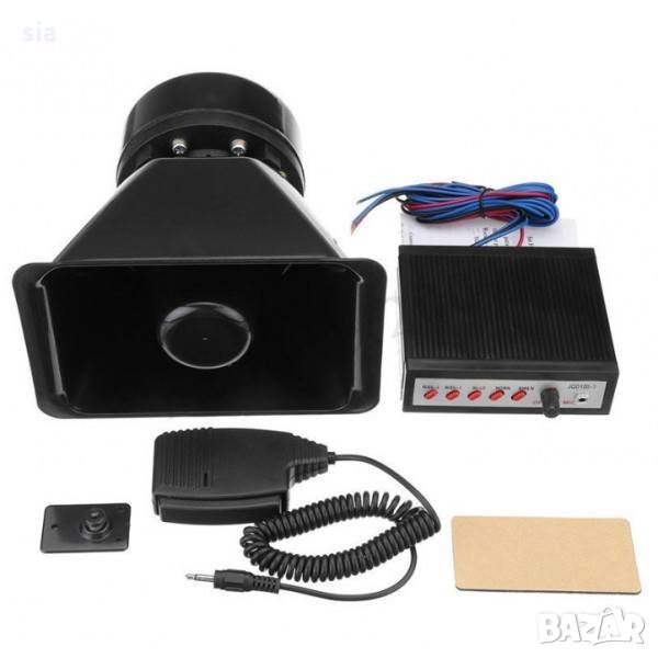  Сирена с говорител  Универсална 5 тона, 12V 100W, снимка 1