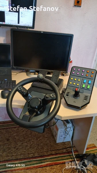 Logitech Saitek G Heavy Equipment волан компект за farming simulator Play Station компютър камион, снимка 1