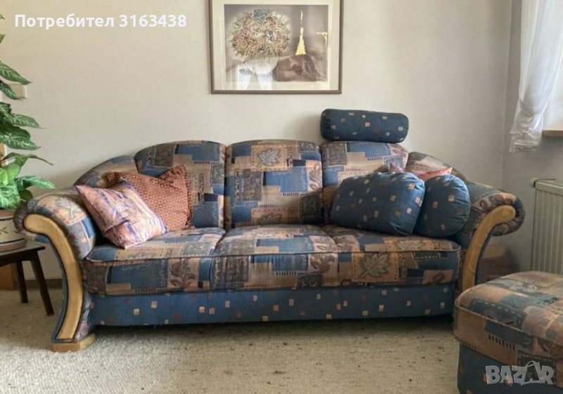 Холна гарнитура 3ка + 2ка + табуретка, снимка 1