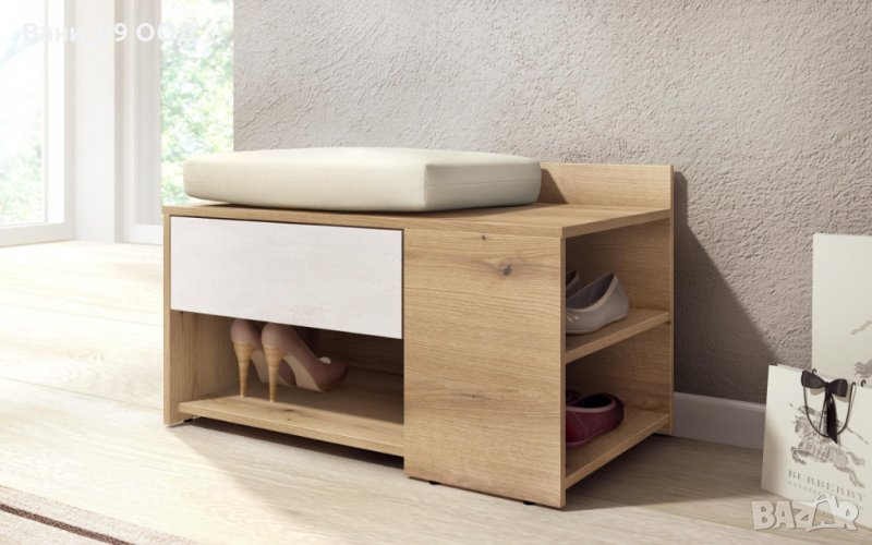 Шкаф за обувки с голяма възглавница за сядане, снимка 1