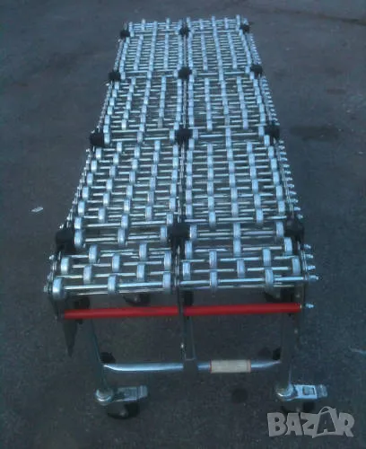 Количка ножичен ролков метален транспортьор 6.40m, снимка 1