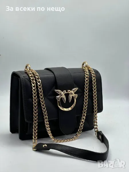 Дамска черна чанта с дълга дръжка за през рамо Pinko Код A369, снимка 1