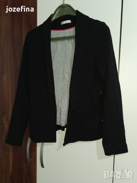 Черно дамско сако от мека материя, снимка 1