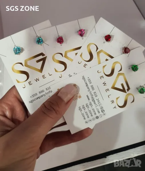 Обеци с Естествен Топаз, снимка 1