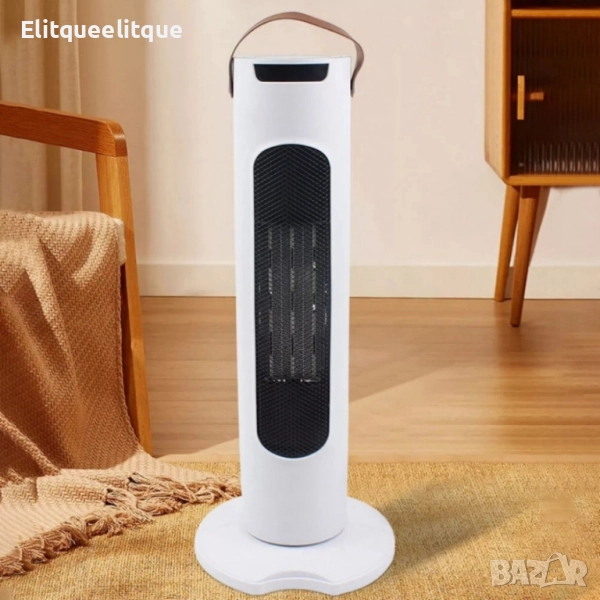 Вентилаторна печка 2-в-1 с керамичен нагревател, осцилация 60°, дистанционно и LED дисплей, снимка 1