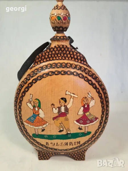 голяма декоративна дървена бъклица 7/3, снимка 1