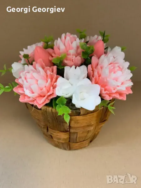 Цветя изработени с глицеринов ароматен сапун , снимка 1