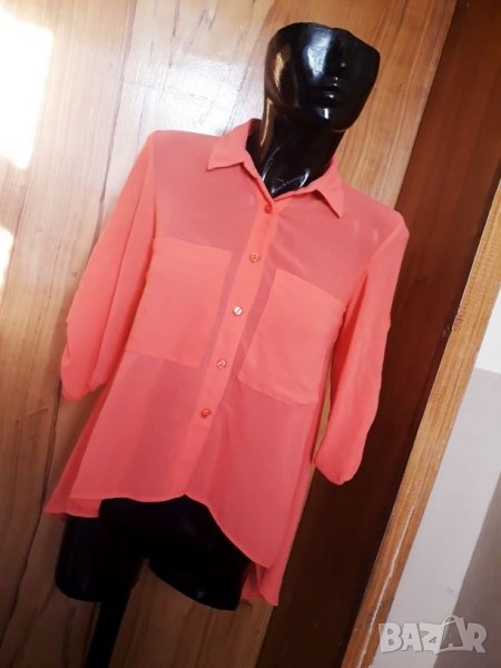 Оранжева А-образна риза от шифон М, снимка 1