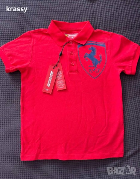 НОВА детска тениска с якичка Ferrari (размер 7-8 години), снимка 1