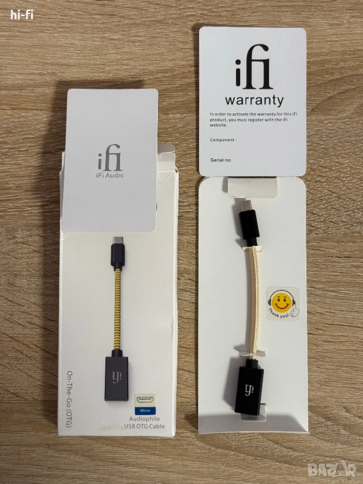 iFi Audio OTG Micro USB кабел 12 см, снимка 1