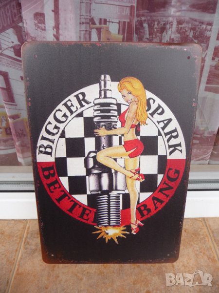Метална табела запалителна свещ за кола еротика стартер искрa, снимка 1
