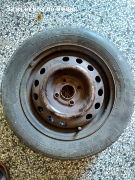 Метална джанта 4 х 100 с гума 185 / 60 R 14 , снимка 1