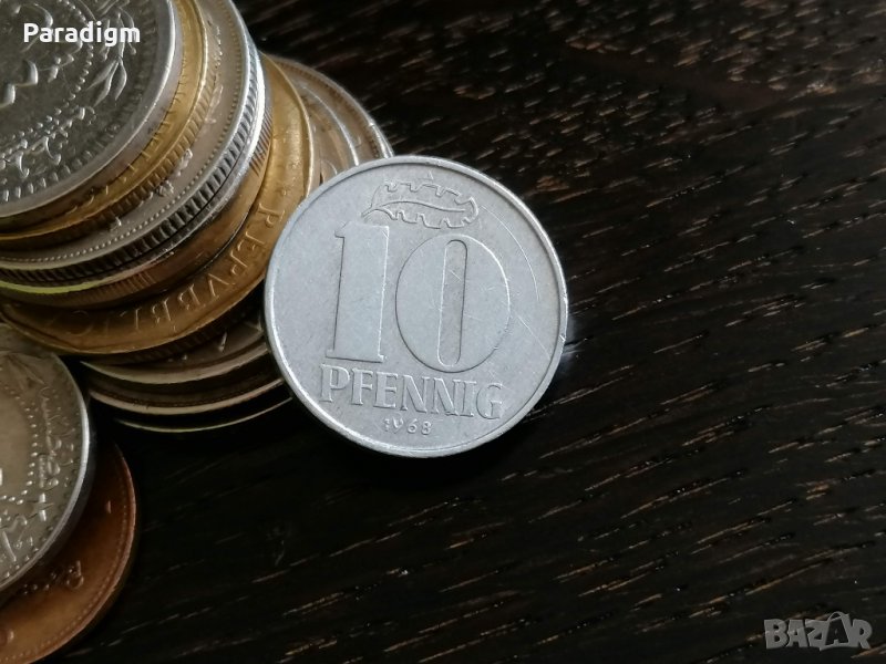 Монета - Германия - 10 пфенига | 1968г.; серия А, снимка 1