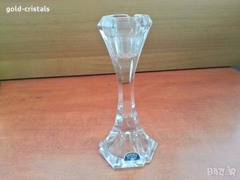 кристален свещник бохемя, снимка 1