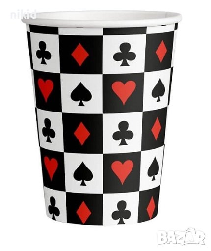 8 бр Покер карти Казино картонени чаши парти рожден ден , снимка 1