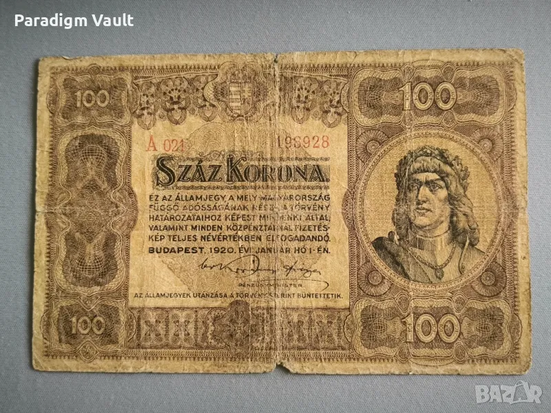 Банкнота - Унгария - 100 крони | 1920г., снимка 1