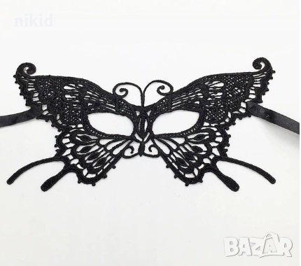 11 Пеперуда домино черна маска дантела за лице очи маскарад парти бал, снимка 1