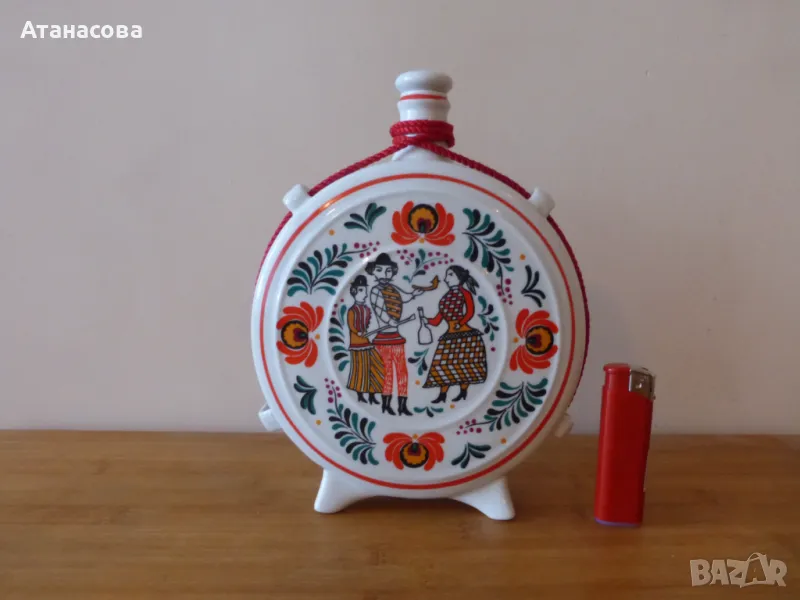 Унгарска порцеланова бъклица бардуче павурче Холохаза 1970 г , снимка 1