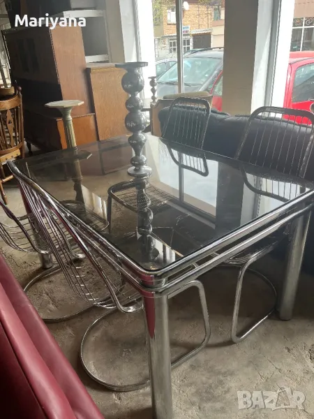 Комплект трапезна маса с 4 стола, снимка 1