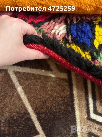 Ръчно тъкан вълнен реснач „Царска корона“, снимка 2 - Покривки за легло - 53302155