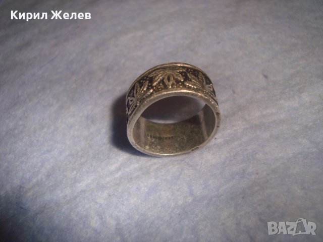 СТАР СРЕБЪРЕН МАРКОВ ПРЪСТЕН СРЕБРО 925 с ФЛОРАЛНИ НИЕЛО МОТИВИ Тип ХАЛКА 28749, снимка 12 - Пръстени - 37300592