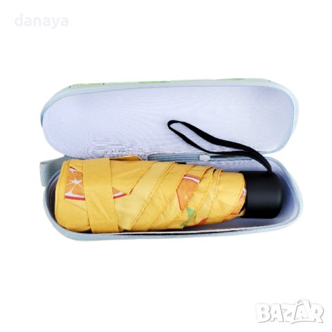 4451 Малък сгъваем чадър в калъф Плодове, с UV защита, противоветрен, снимка 8 - Други - 44127309