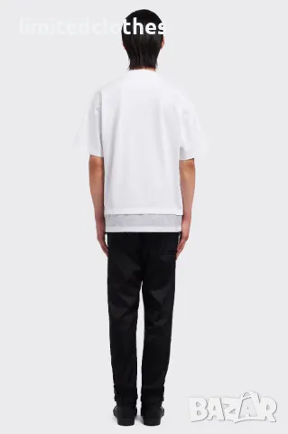 White Cotton and Re-Nylon Logo Print Мъжка Тениска size M, снимка 6 - Тениски - 48478425