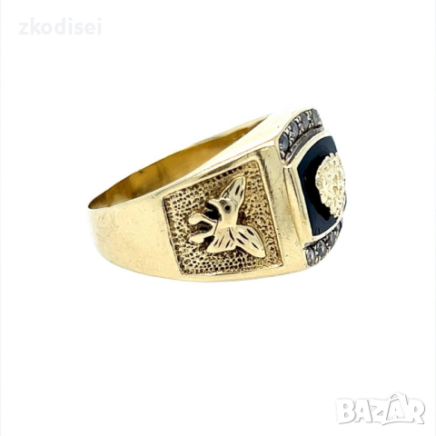 Златен мъжки пръстен 8,42гр. размер:66 14кр. проба:585 модел:22995-1, снимка 2 - Пръстени - 44855776