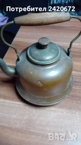 медна кана и меден чайник, снимка 4 - Антикварни и старинни предмети - 52563393