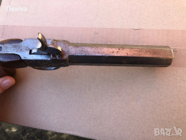 старинен капсулен пистолет, снимка 8 - Антикварни и старинни предмети - 45249870