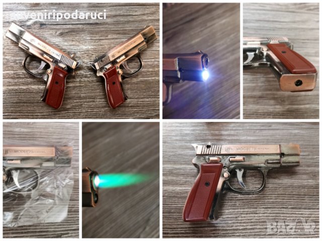 Запалка - пистолет, с фенерче, ветроустойчива, метална, снимка 7 - Запалки - 32521535