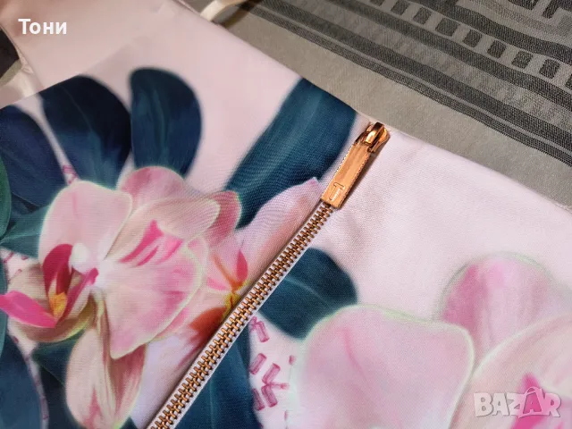  Елегантна рокля Ted Baker Pink 2 UK 10 Flamingo, снимка 6 - Рокли - 47547223