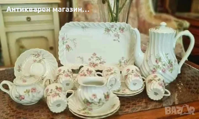 Колекционерски сервиз за кафе  - модел - TORSE PINK FLOWERS  от HAVILAND Limoges. 
