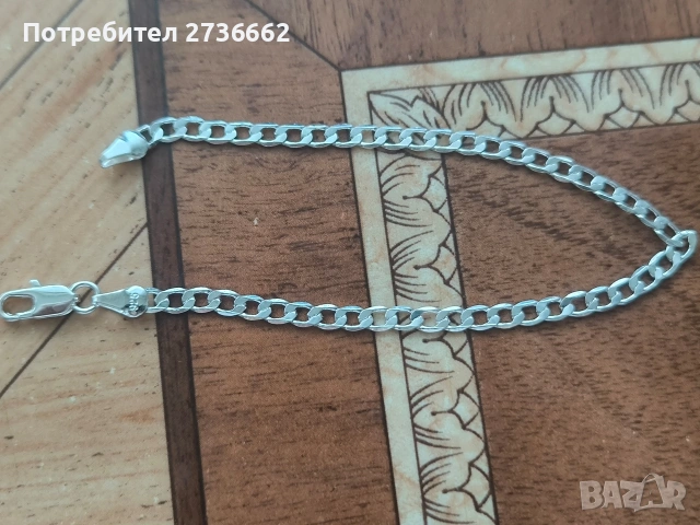 Сребърна гривна , снимка 3 - Гривни - 53483319