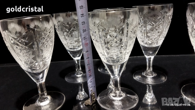 кристални чаши, снимка 3 - Антикварни и старинни предмети - 19246300