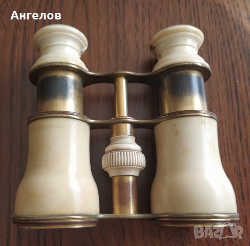 Старинен театрален бинокъл слонова кост, снимка 1