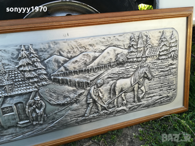 ГОЛЯМА КАРТИНА ОТ ГЕРМАНИЯ-МЕТАЛ ДЪРВО 2303241708, снимка 3 - Антикварни и старинни предмети - 44911475