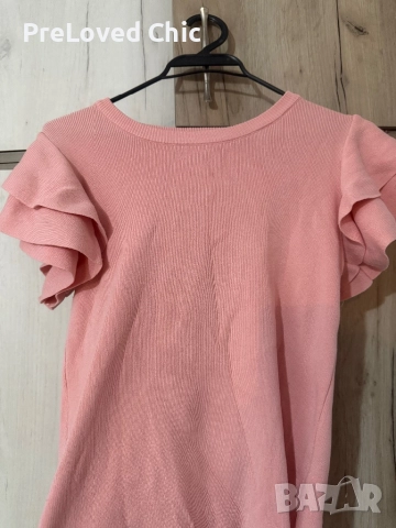 Розова блуза с интересен ръкав 